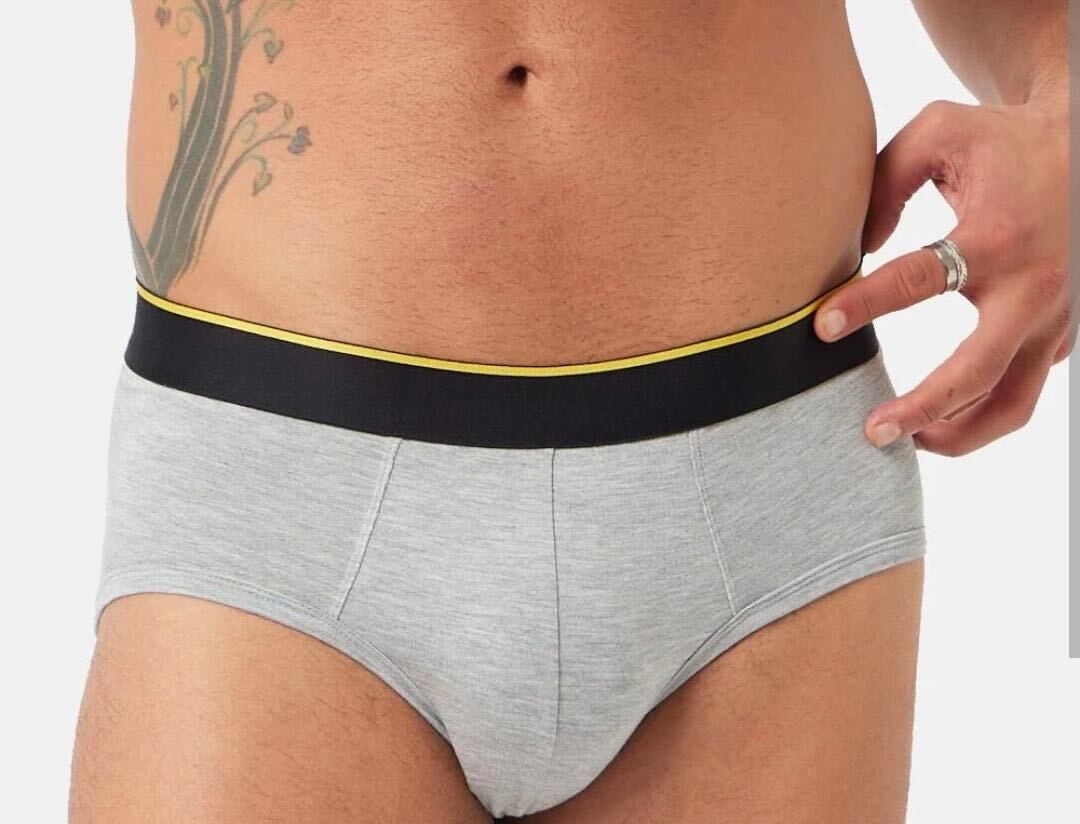 Combed cotton brief in grey